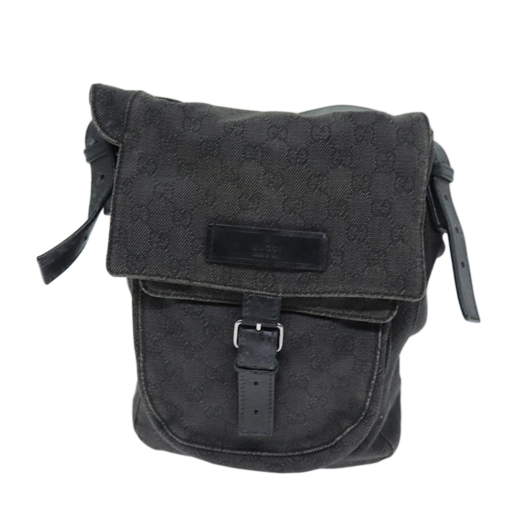 GUCCI GG Canvas Shoulder Bag Gray 101654 73733