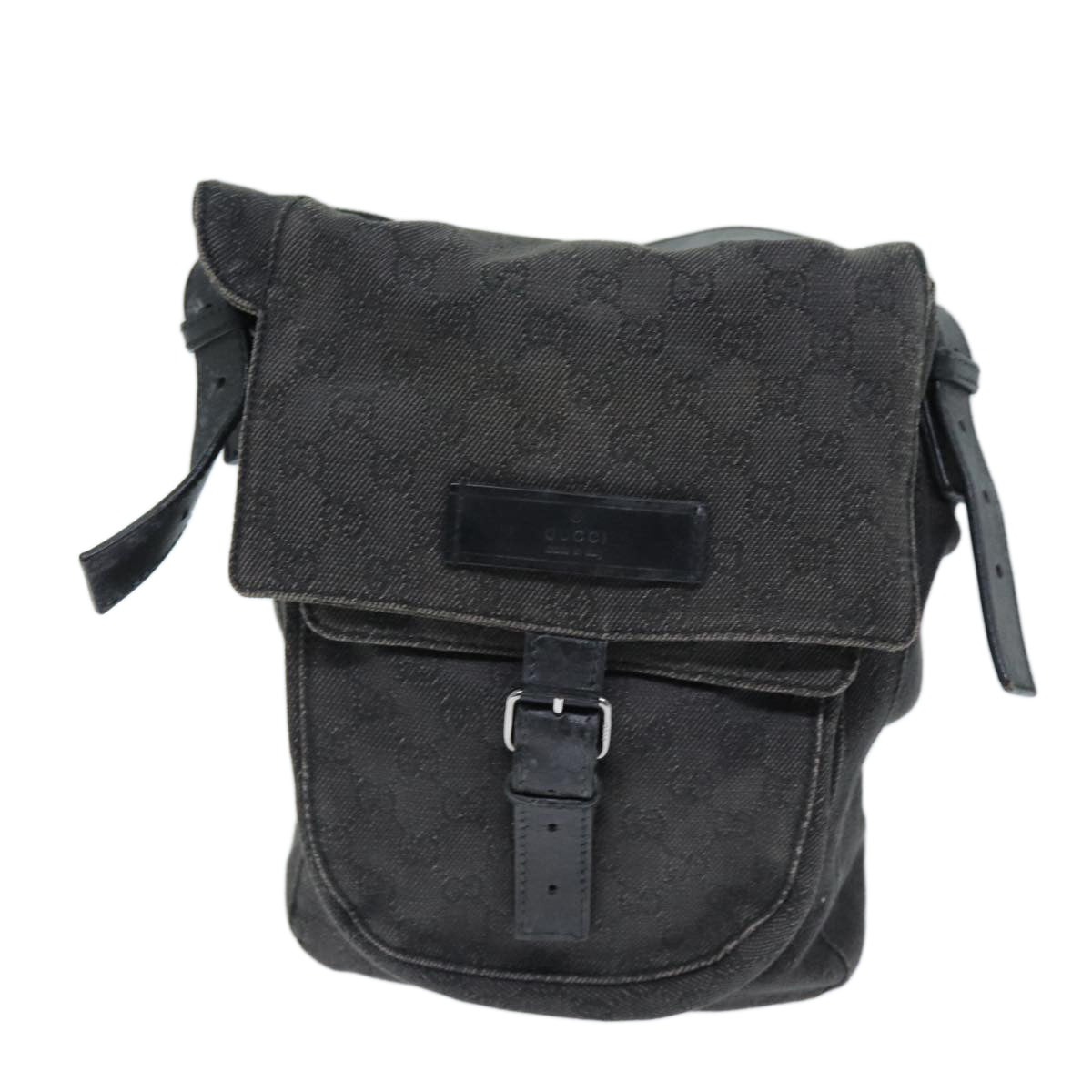 GUCCI GG Canvas Shoulder Bag Gray 101654 73733