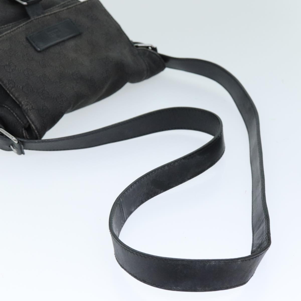 GUCCI GG Canvas Shoulder Bag Gray 101654 73733