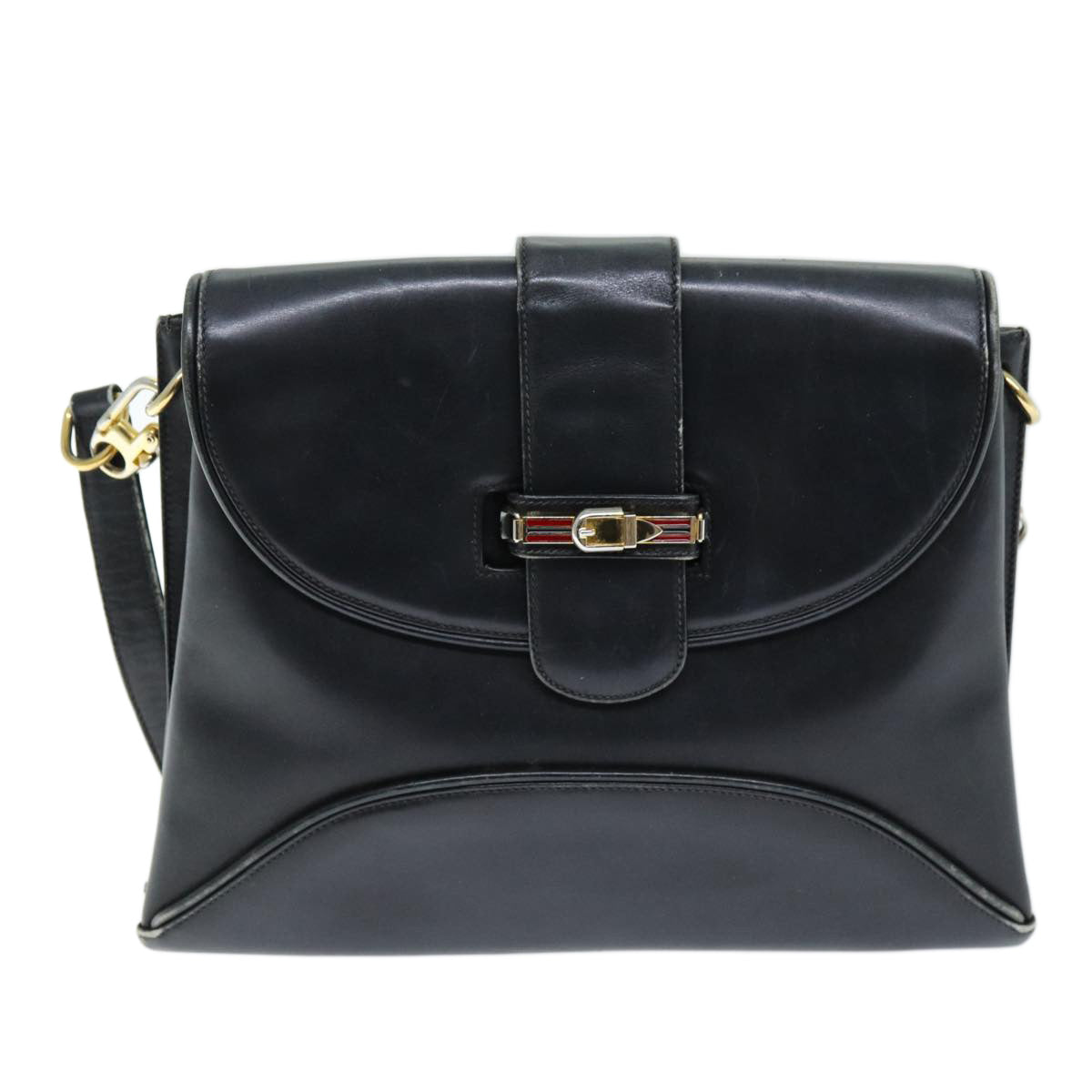 GUCCI Shoulder Bag Leather Black 73737