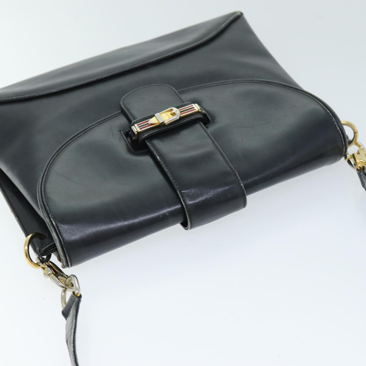 GUCCI Shoulder Bag Leather Black 73737