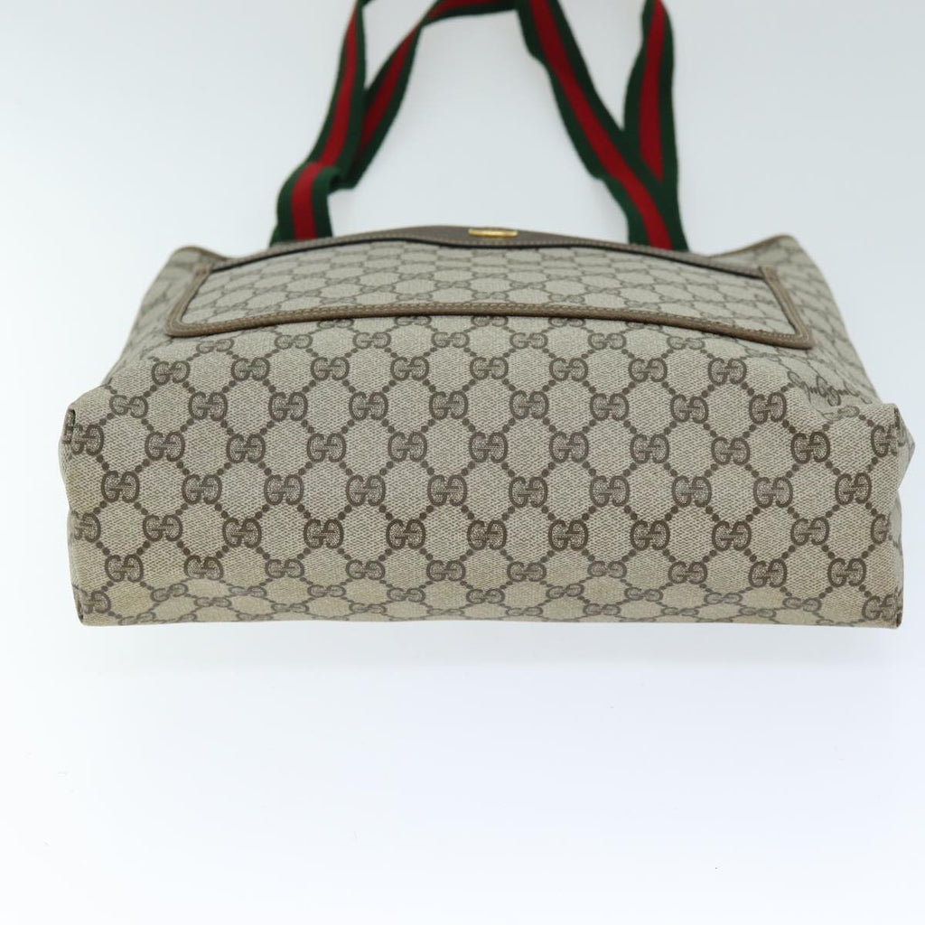 GUCCI GG Supreme Web Sherry Line Tote Bag PVC Beige Red 39 02 003 73742