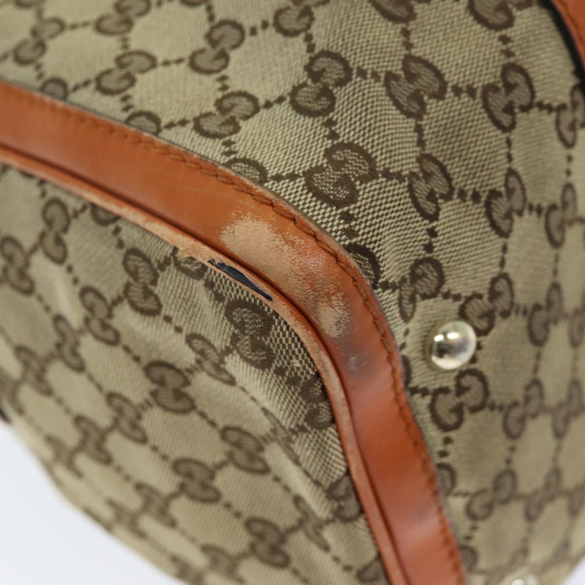 GUCCI GG Canvas Sherry Line Hand Bag 2way Beige Blue Brown 247205 73743