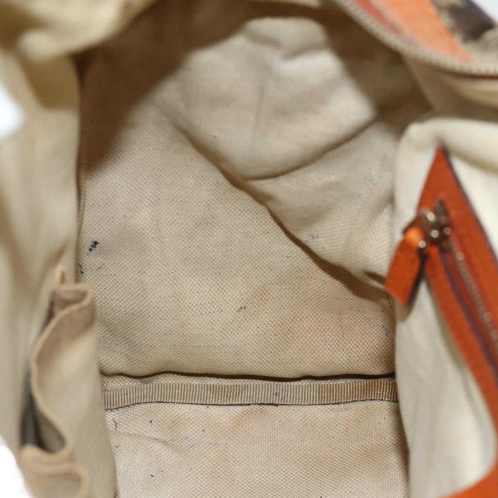 GUCCI GG Canvas Sherry Line Hand Bag 2way Beige Blue Brown 247205 73743