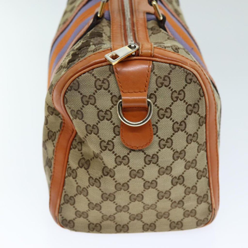 GUCCI GG Canvas Sherry Line Hand Bag 2way Beige Blue Brown 247205 73743