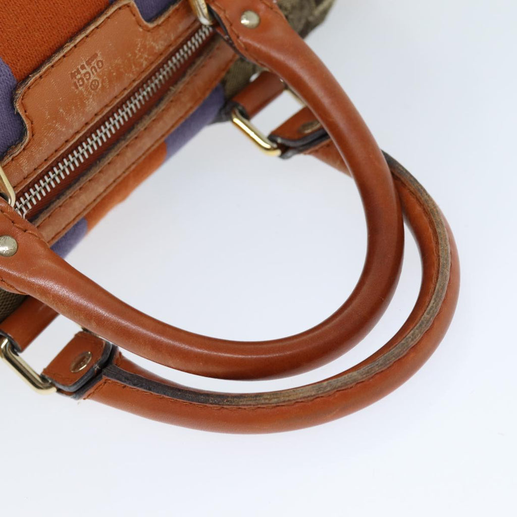 GUCCI GG Canvas Sherry Line Hand Bag 2way Beige Blue Brown 247205 73743