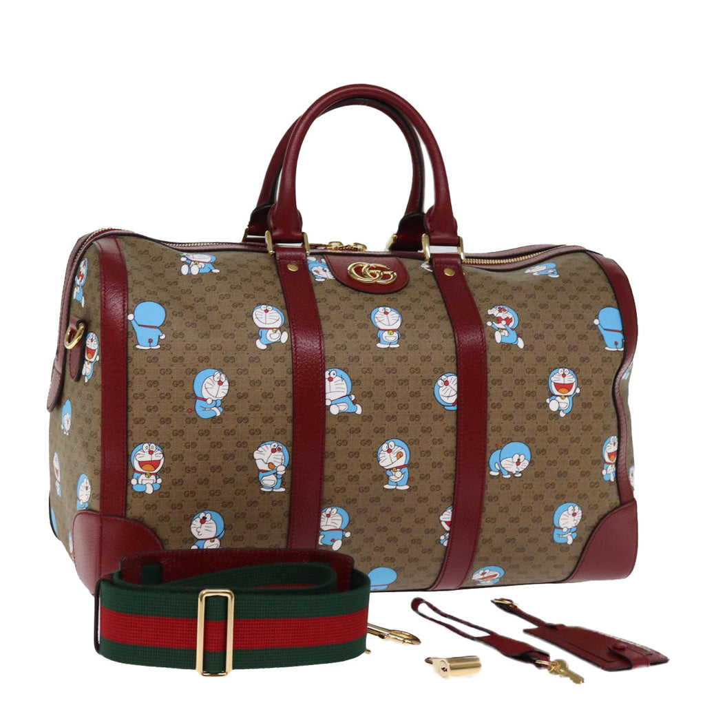 GUCCI Micro GG Supreme Doraemon Boston Bag PVC 2way Beige 647815 73749S
