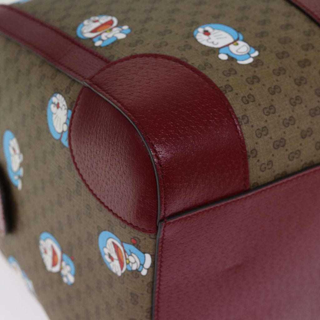 GUCCI Micro GG Supreme Doraemon Boston Bag PVC 2way Beige 647815 73749S