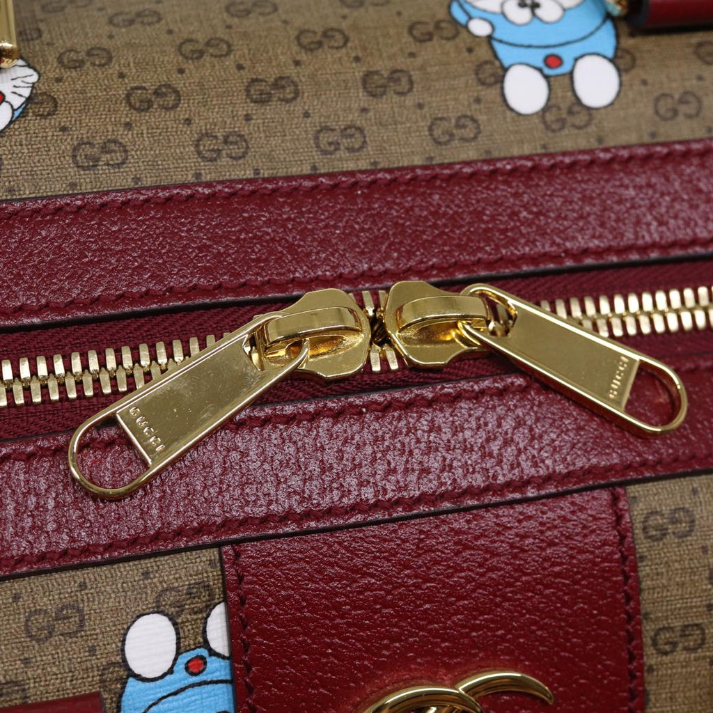 GUCCI Micro GG Supreme Doraemon Boston Bag PVC 2way Beige 647815 73749S