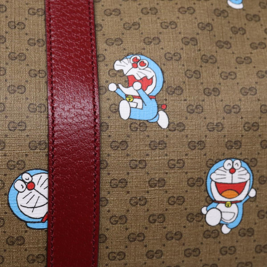 GUCCI Micro GG Supreme Doraemon Boston Bag PVC 2way Beige 647815 73749S