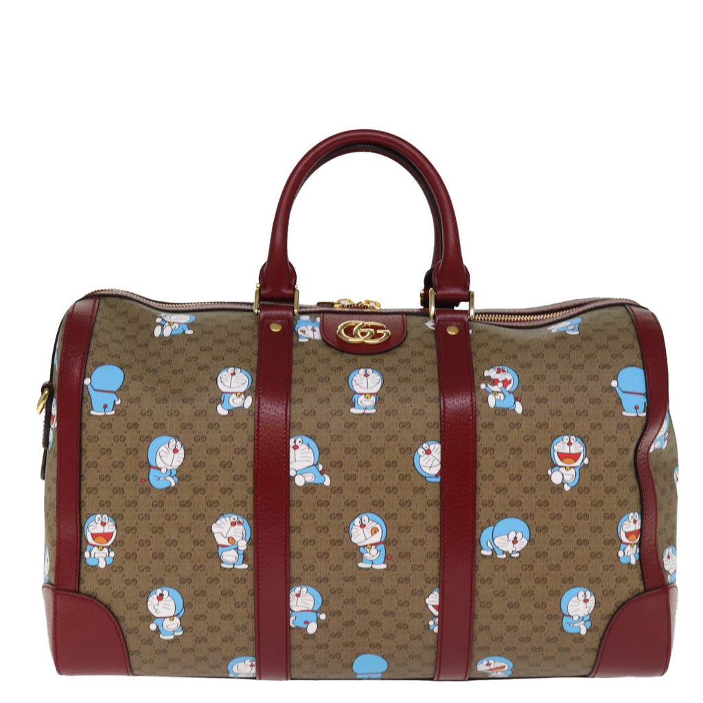 GUCCI Micro GG Supreme Doraemon Boston Bag PVC 2way Beige 647815 73749S