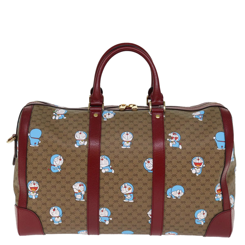 GUCCI Micro GG Supreme Doraemon Boston Bag PVC 2way Beige 647815 73749S