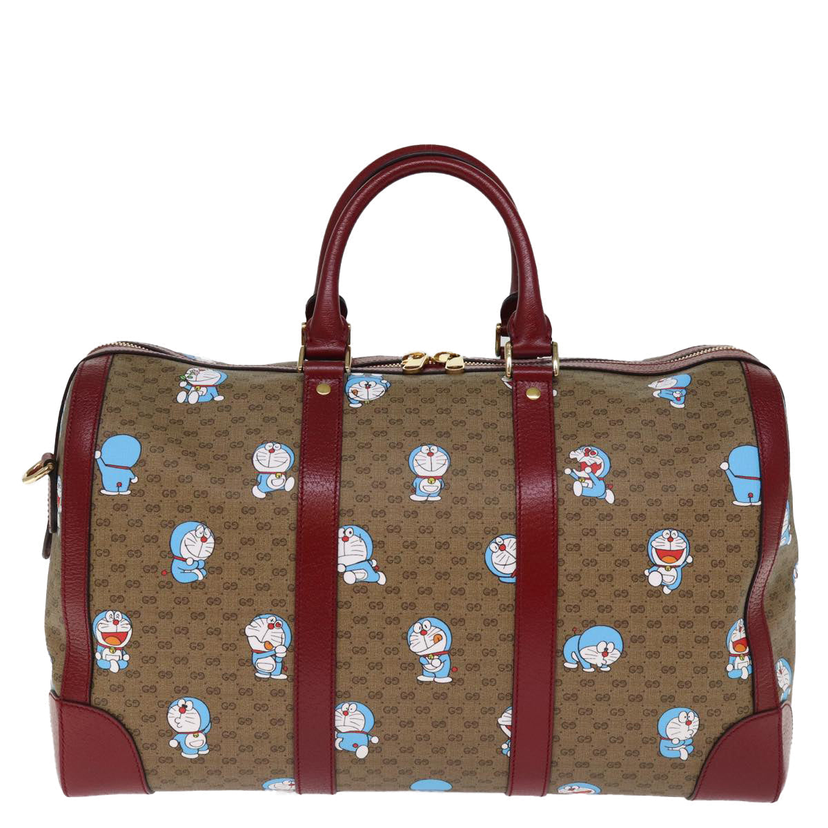 GUCCI Micro GG Supreme Doraemon Boston Bag PVC 2way Beige 647815 73749S