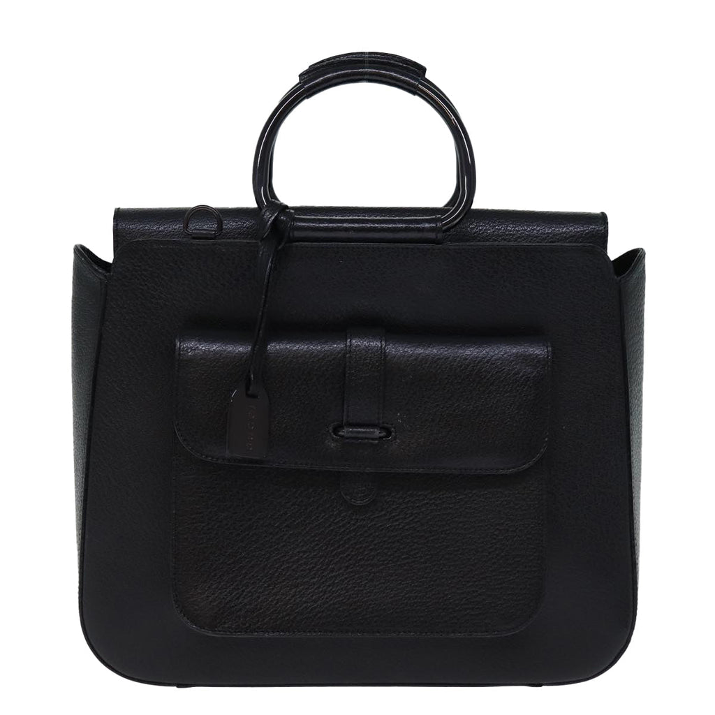GUCCI Hand Bag Leather 2way Black 000 2058 0307 6 73864