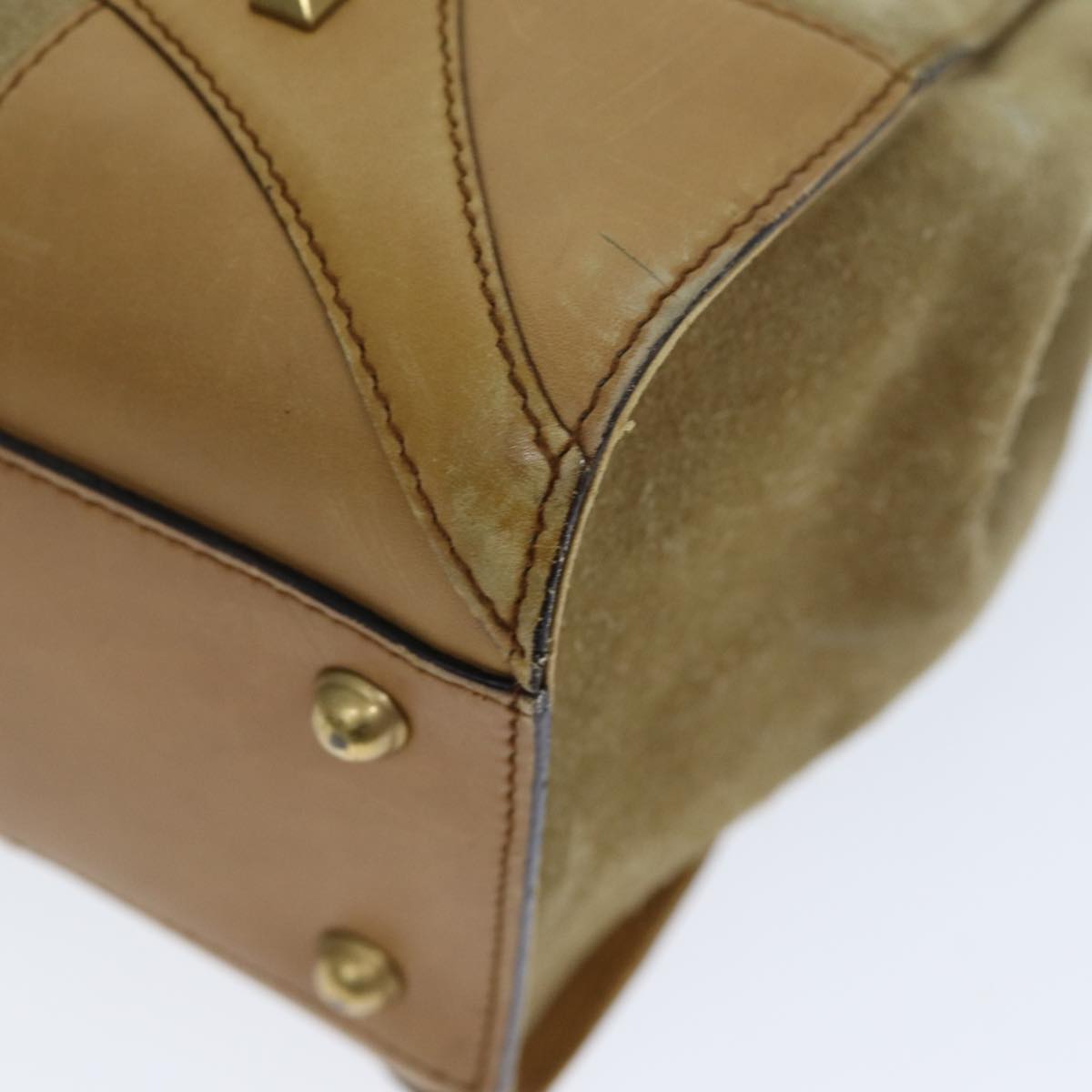 GUCCI Hand Bag Suede Beige 120897 73865