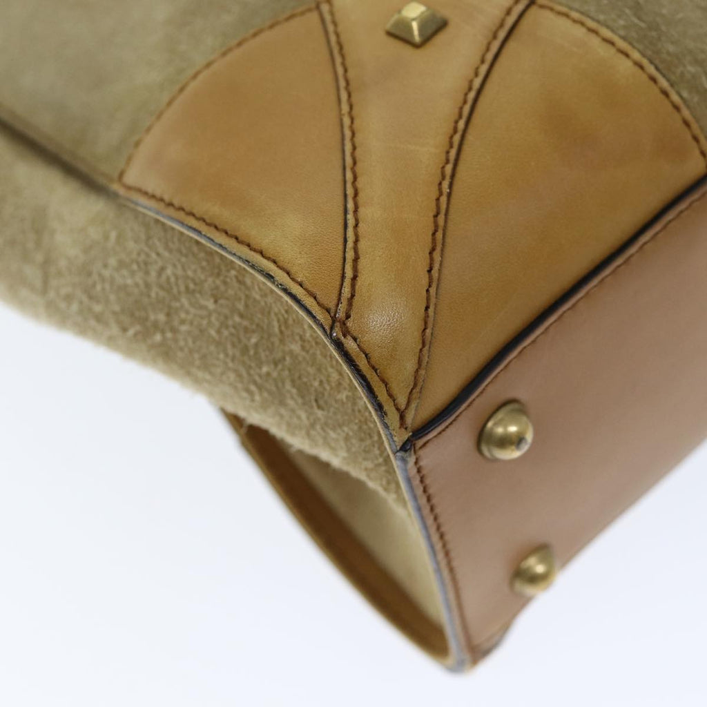 GUCCI Hand Bag Suede Beige 120897 73865
