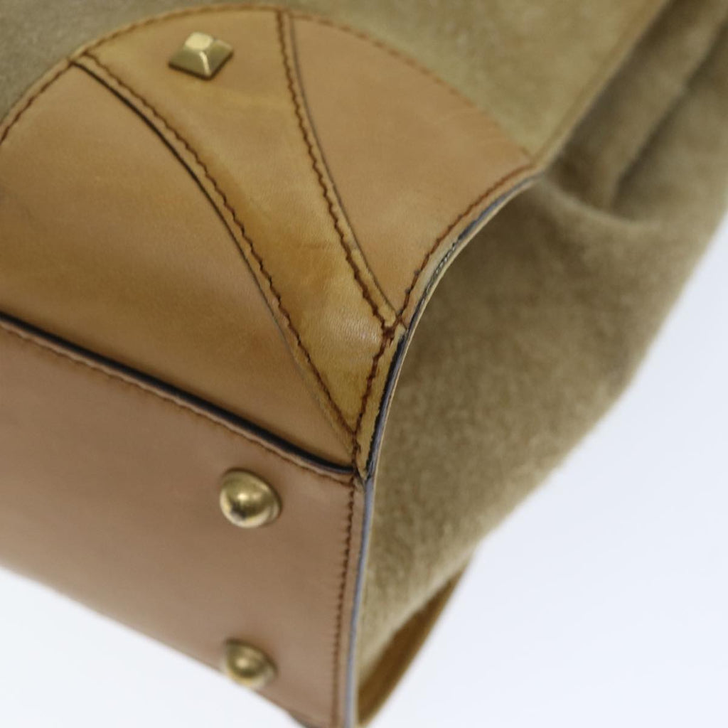 GUCCI Hand Bag Suede Beige 120897 73865