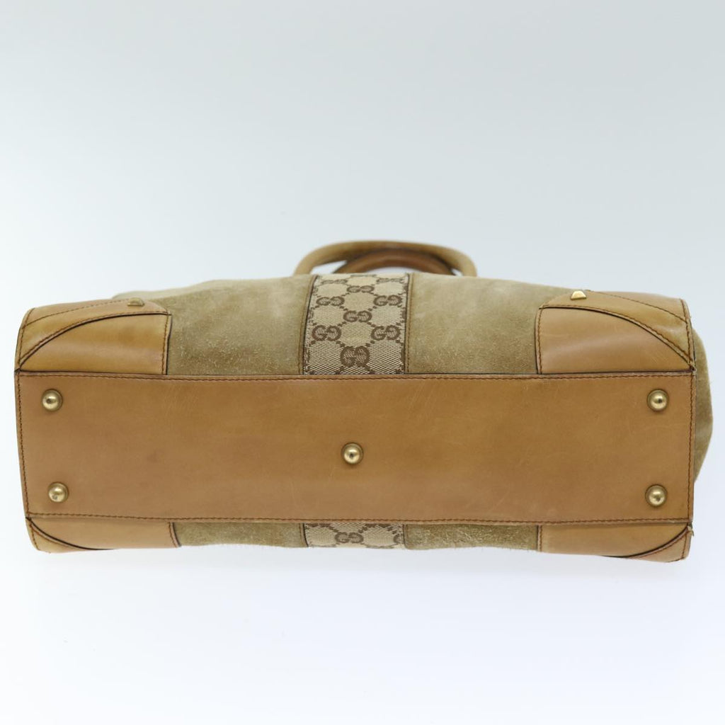 GUCCI Hand Bag Suede Beige 120897 73865