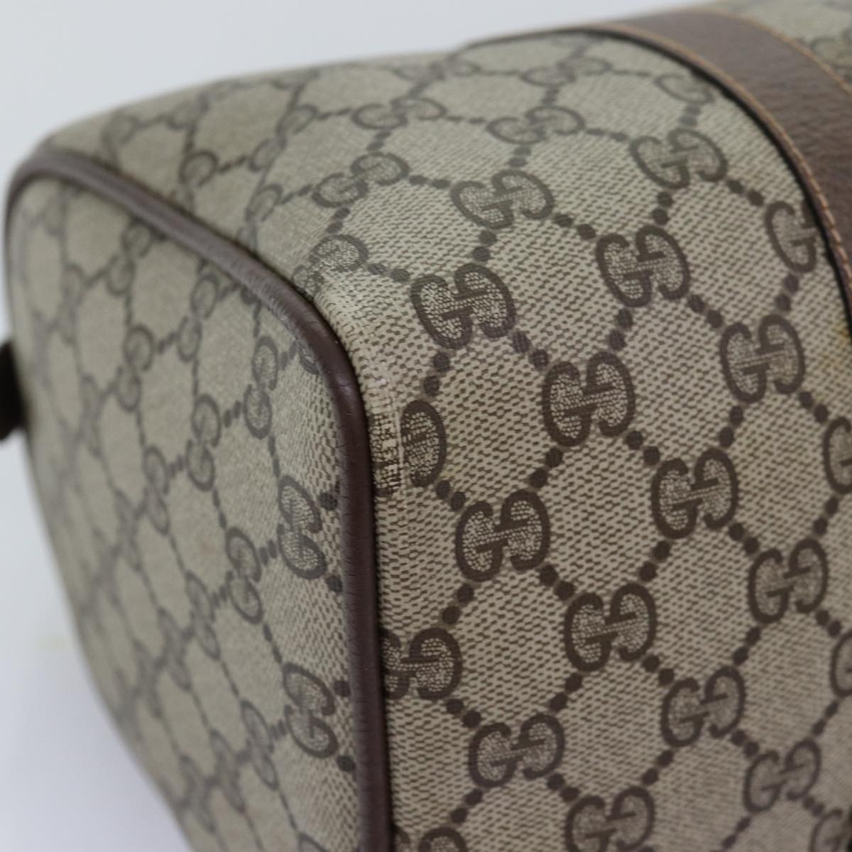 GUCCI GG Supreme Web Sherry Line Hand Bag PVC Beige Red 000 904 2007 73866