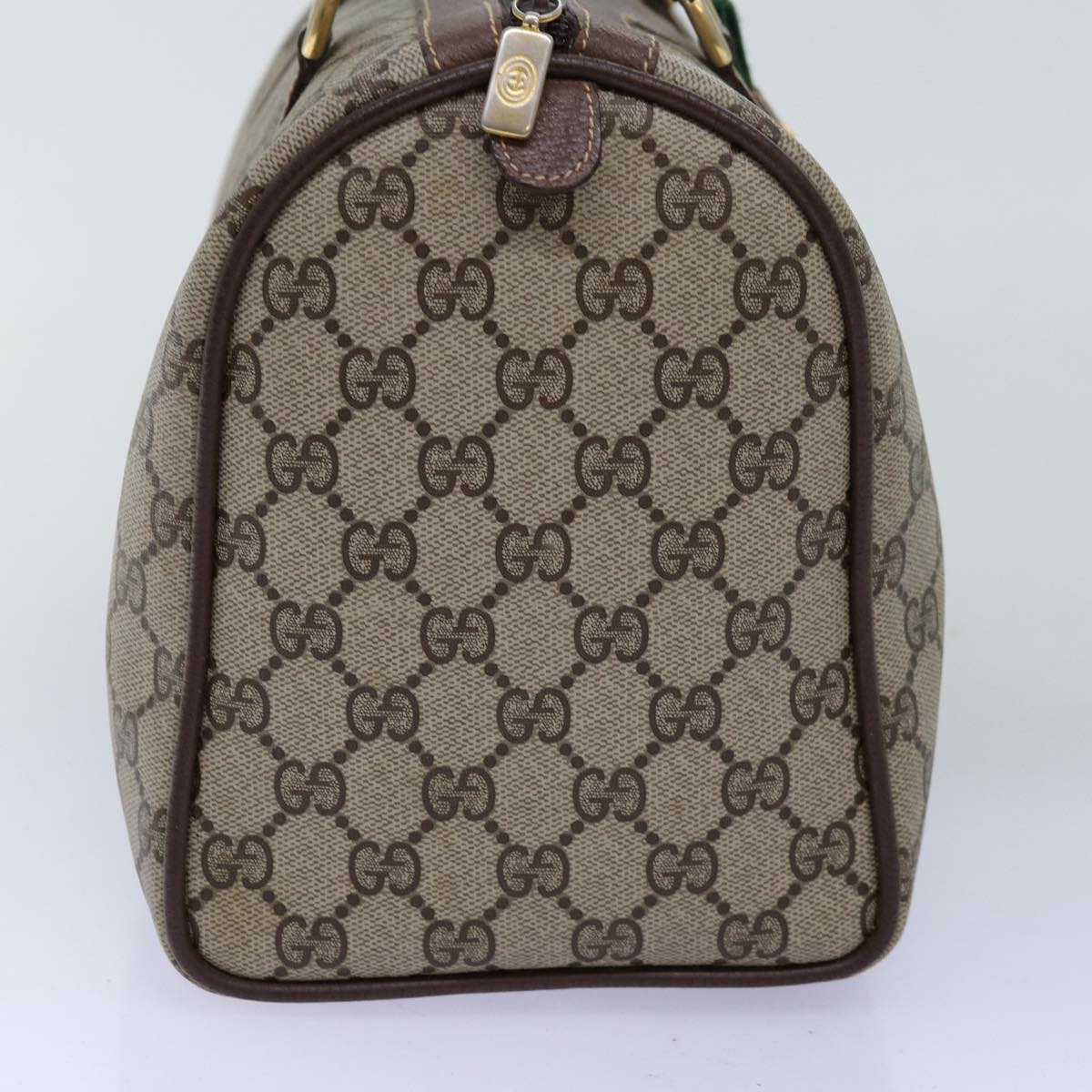 GUCCI GG Supreme Web Sherry Line Hand Bag PVC Beige Red 000 904 2007 73866
