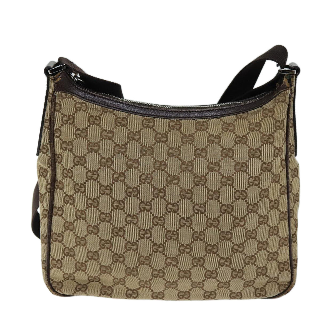 GUCCI GG Canvas Shoulder Bag Beige 114272 73889
