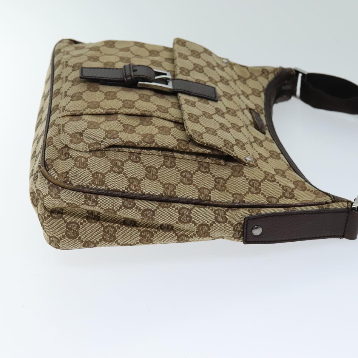 GUCCI GG Canvas Shoulder Bag Beige 114272 73889