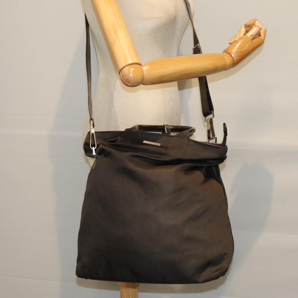 GUCCI Tote Bag Nylon 2way Brown 019 0283 73893