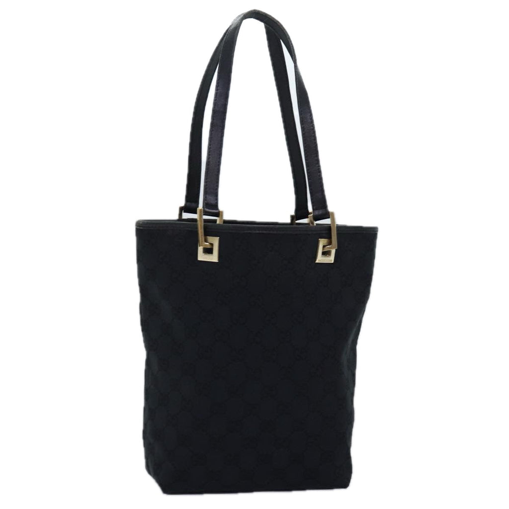 GUCCI GG Canvas Tote Bag Black 002 1099 73895