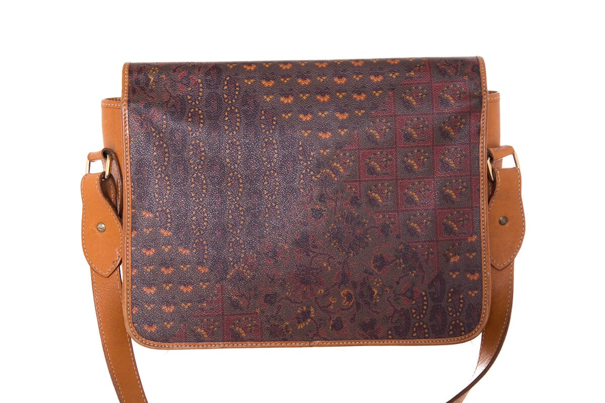 Escada Vintage Brown & Paisley Messenger Shoulder Bag