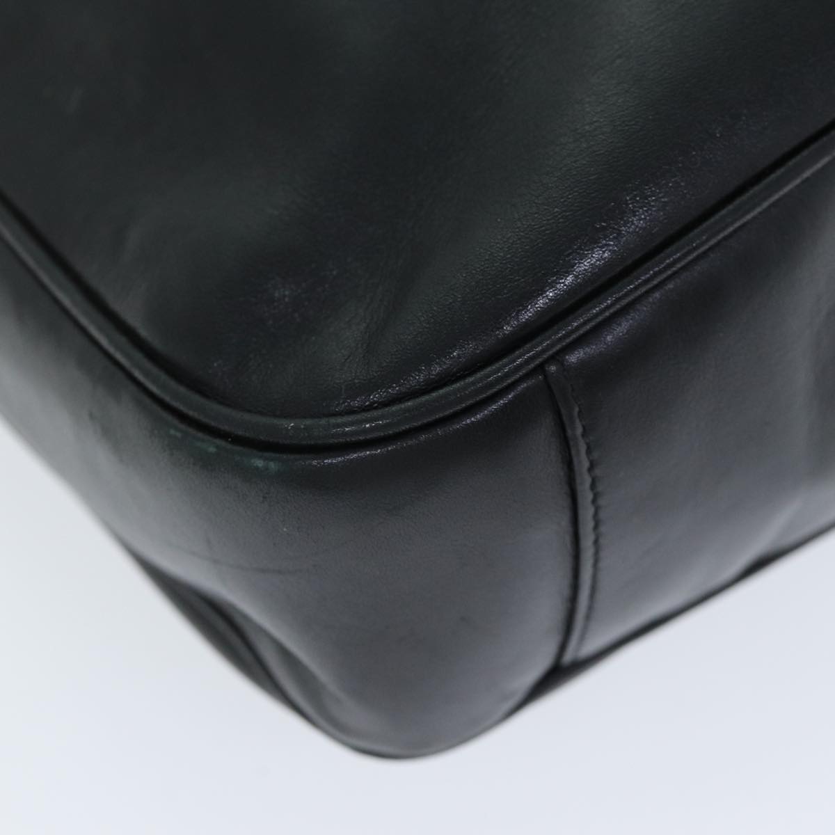 GUCCI Bamboo Shoulder Bag Leather 2way Black 001 1998 1638 73901