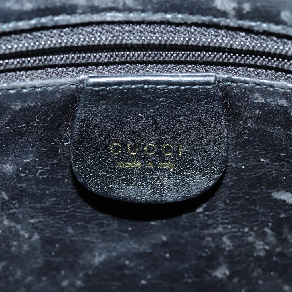 GUCCI Bamboo Shoulder Bag Leather 2way Black 001 1998 1638 73901