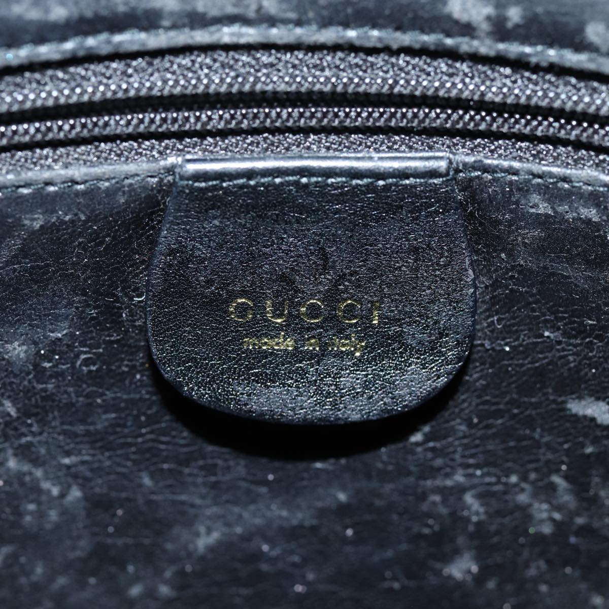 GUCCI Bamboo Shoulder Bag Leather 2way Black 001 1998 1638 73901