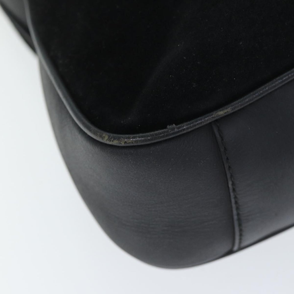 GUCCI Bamboo Shoulder Bag Suede Black 001 1014 1638 73912