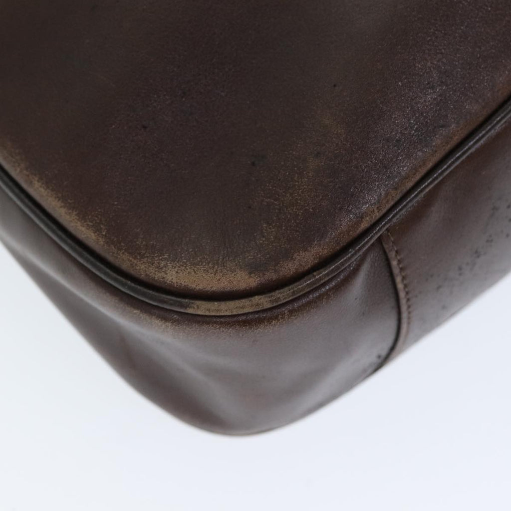 GUCCI Bamboo Shoulder Bag Leather Brown 73913