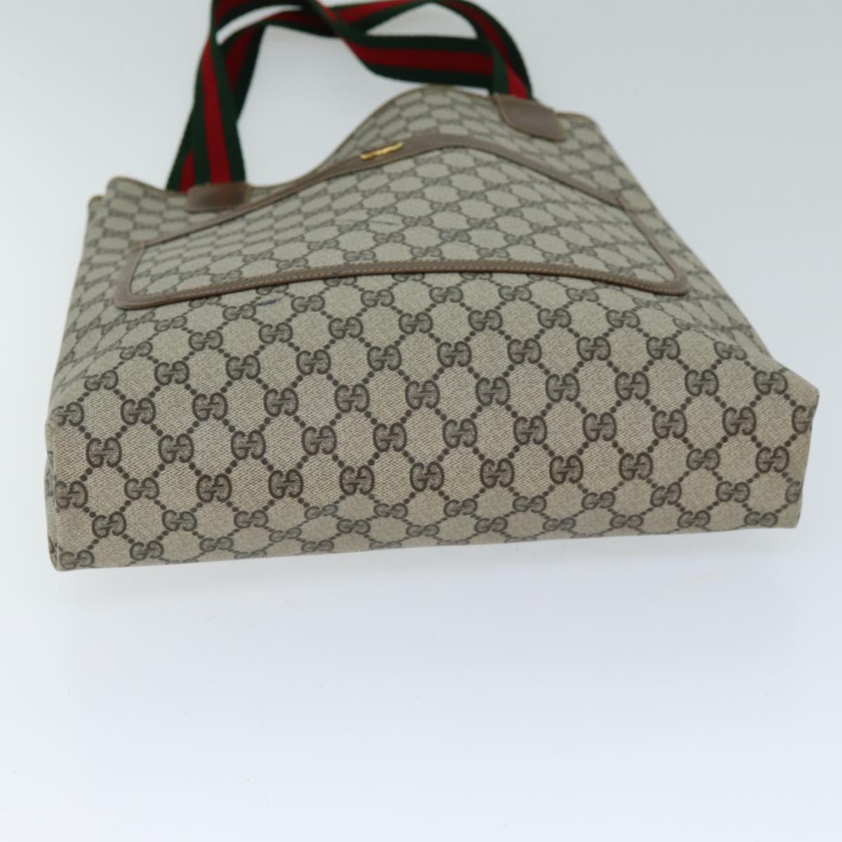 GUCCI GG Supreme Web Sherry Line Tote Bag Beige Red Green 001 080 494 73985