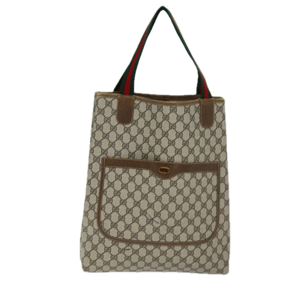 GUCCI GG Supreme Web Sherry Line Tote Bag Beige Red Green 001 080 494 73985