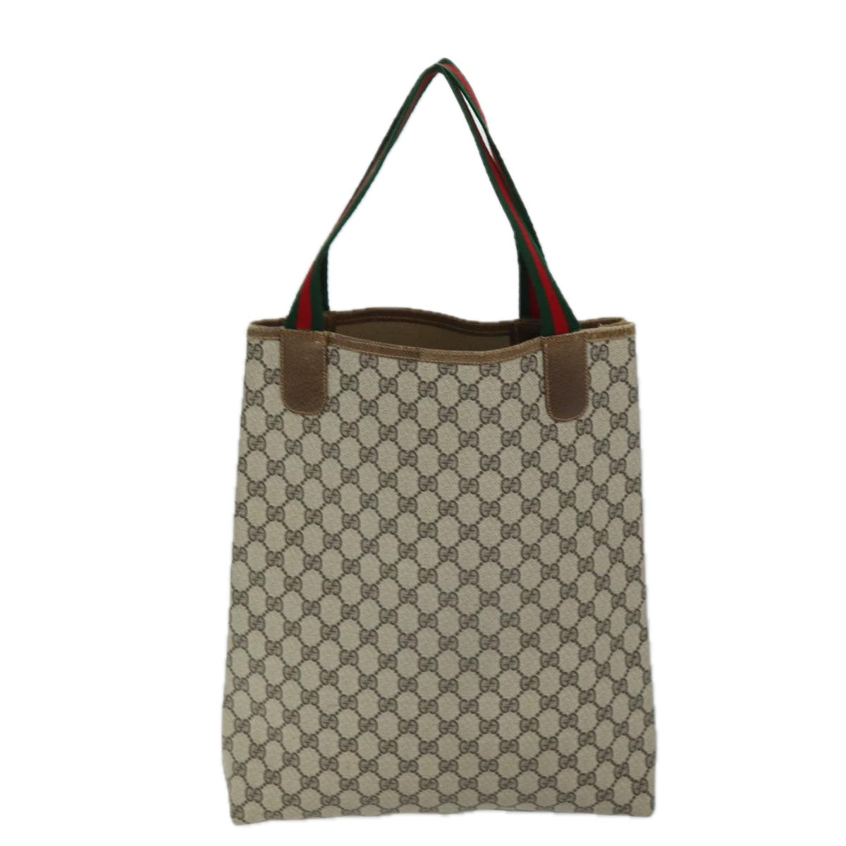 GUCCI GG Supreme Web Sherry Line Tote Bag Beige Red Green 001 080 494 73985