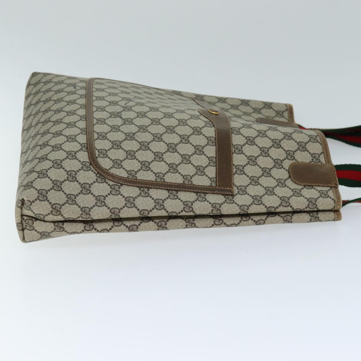 GUCCI GG Supreme Web Sherry Line Tote Bag Beige Red Green 001 080 494 73985