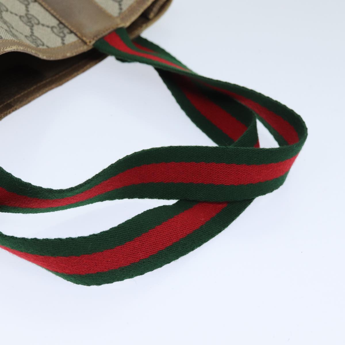 GUCCI GG Supreme Web Sherry Line Tote Bag Beige Red Green 001 080 494 73985