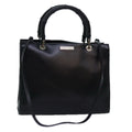 GUCCI Bamboo Hand Bag Leather 2way Black 73987