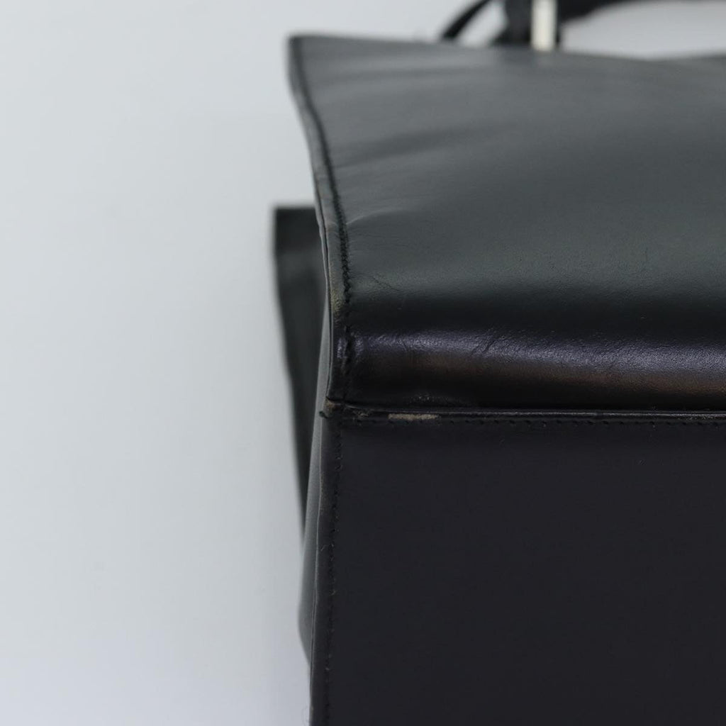 GUCCI Bamboo Hand Bag Leather 2way Black 73987