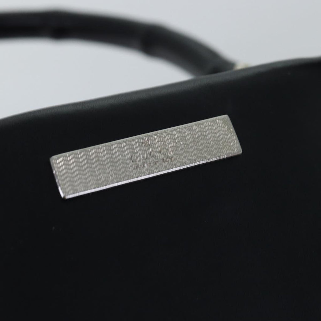 GUCCI Bamboo Hand Bag Leather 2way Black 73987