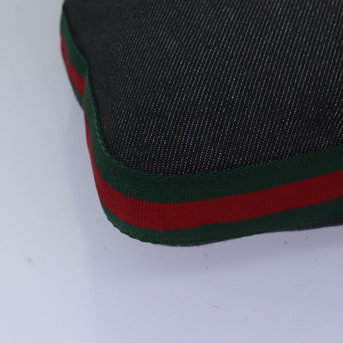 GUCCI Web Sherry Line Shoulder Bag Canvas Navy Red Green 01233 73992
