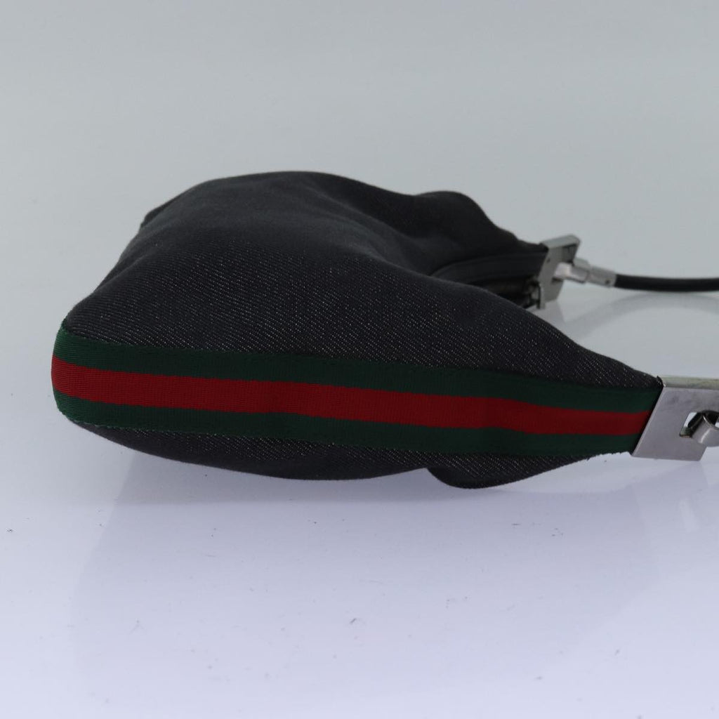 GUCCI Web Sherry Line Shoulder Bag Canvas Navy Red Green 01233 73992