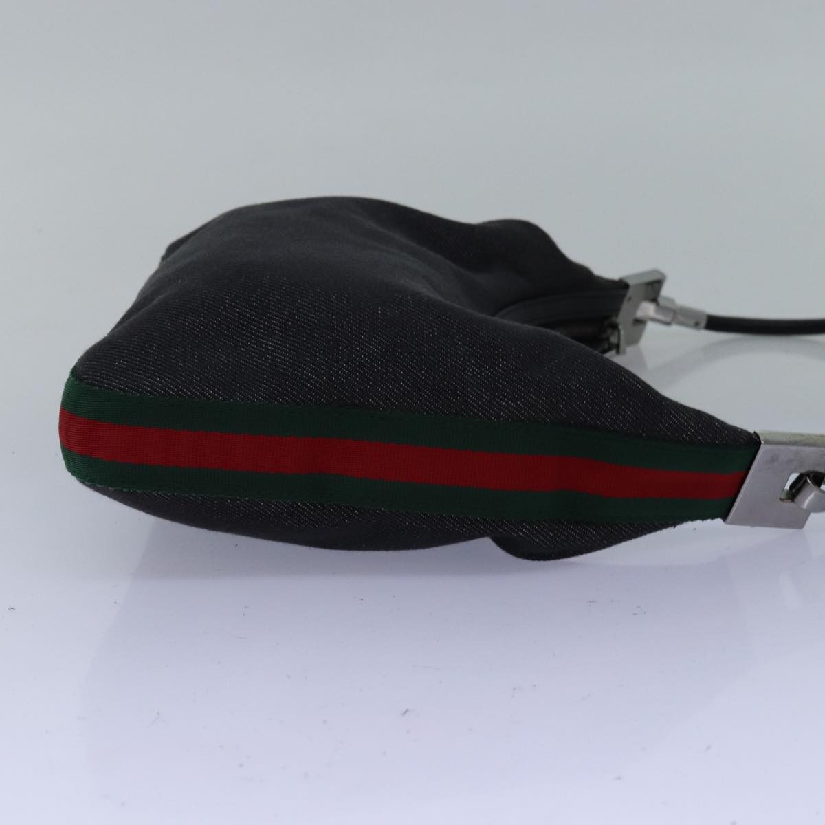 GUCCI Web Sherry Line Shoulder Bag Canvas Navy Red Green 01233 73992