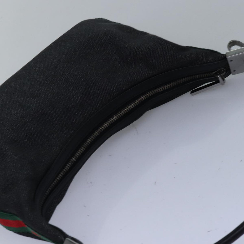 GUCCI Web Sherry Line Shoulder Bag Canvas Navy Red Green 01233 73992