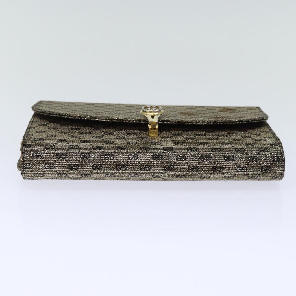 GUCCI Micro GG Canvas Chain Shoulder Bag Gold 73994