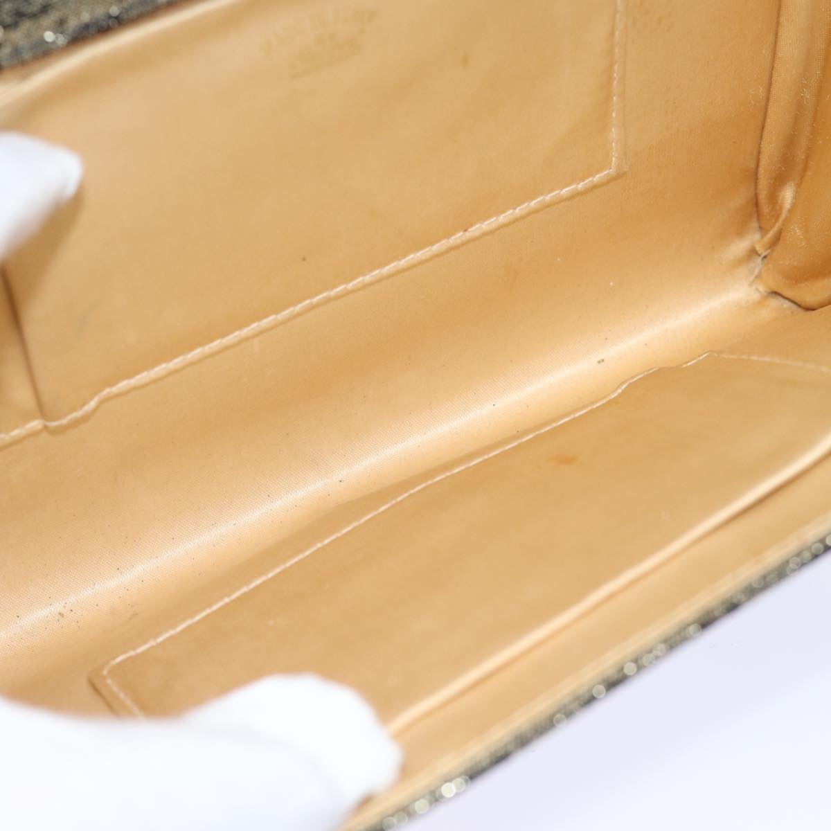 GUCCI Micro GG Canvas Chain Shoulder Bag Gold 73994