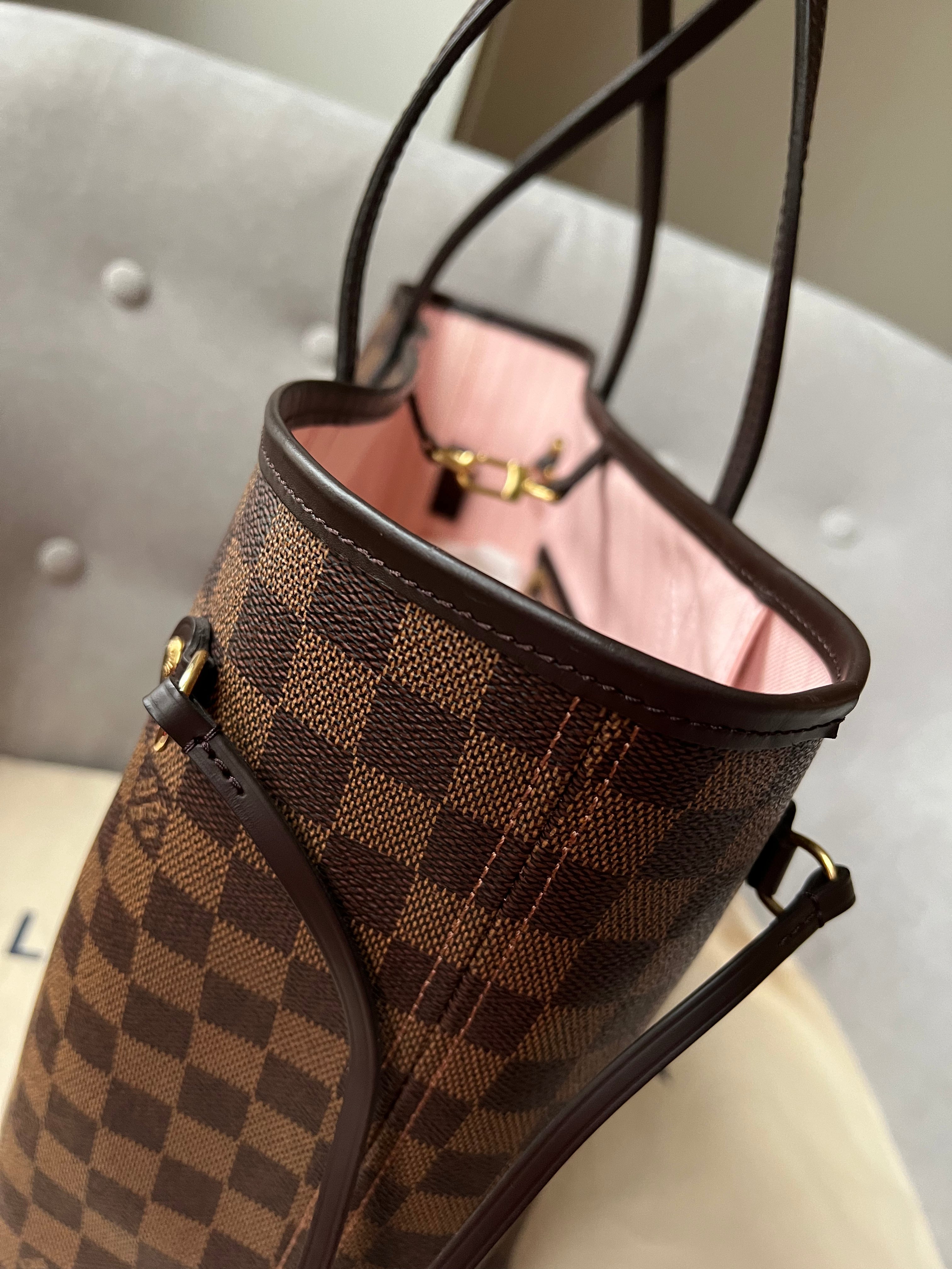 Louis Vuitton Neverfull MM Damier Ebene Rose Ballerine (RRP £1,410)