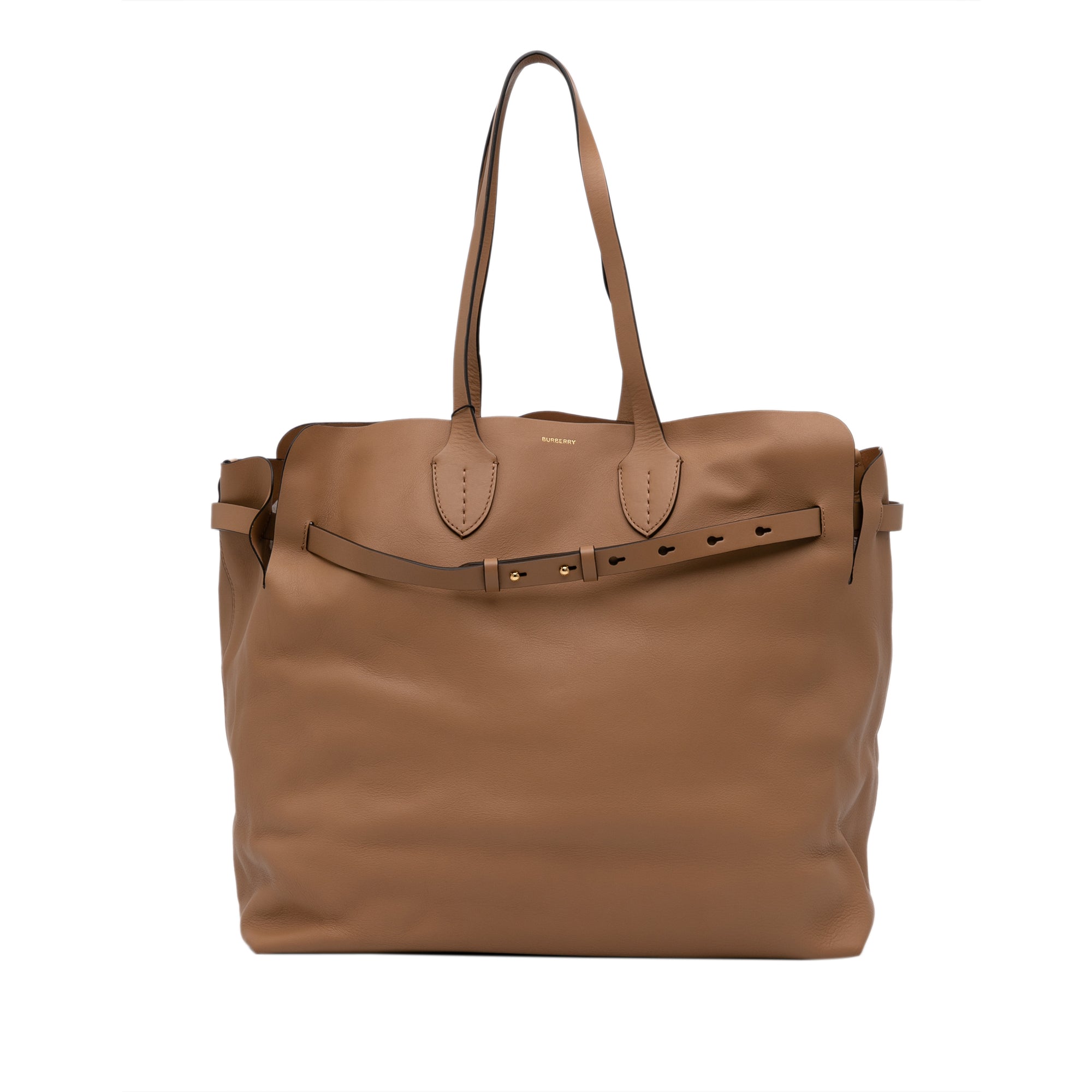 Brown Burberry Belt Soft Leather Tote